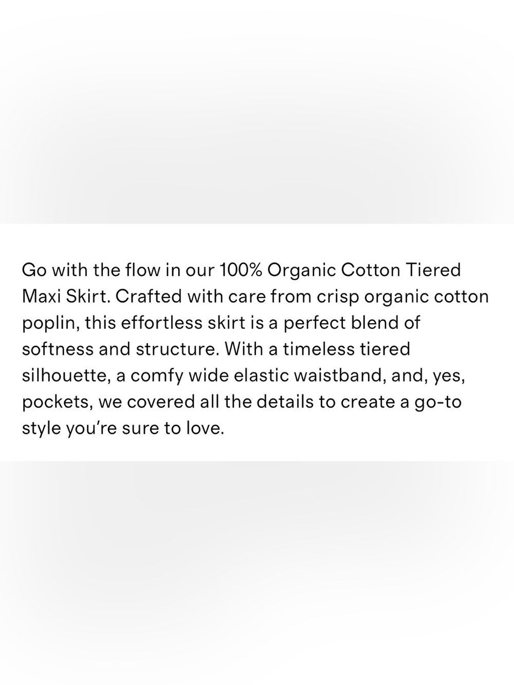 Quince 100% Organic Cotton Poplin Tiered Maxi Skirt NWOT - Picture 7 of 11